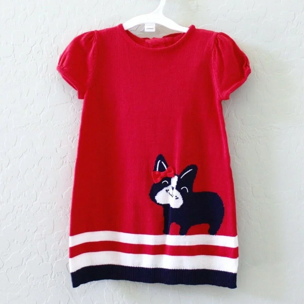 Gymboree Puppy Bow Sweater Dress Size 18-24M